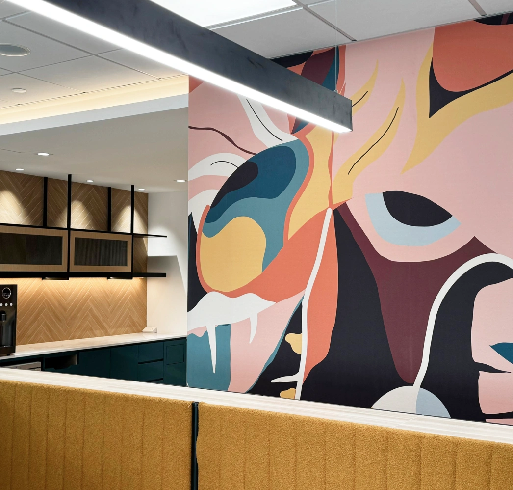 The detail of abstract floral wallpaper with bold color